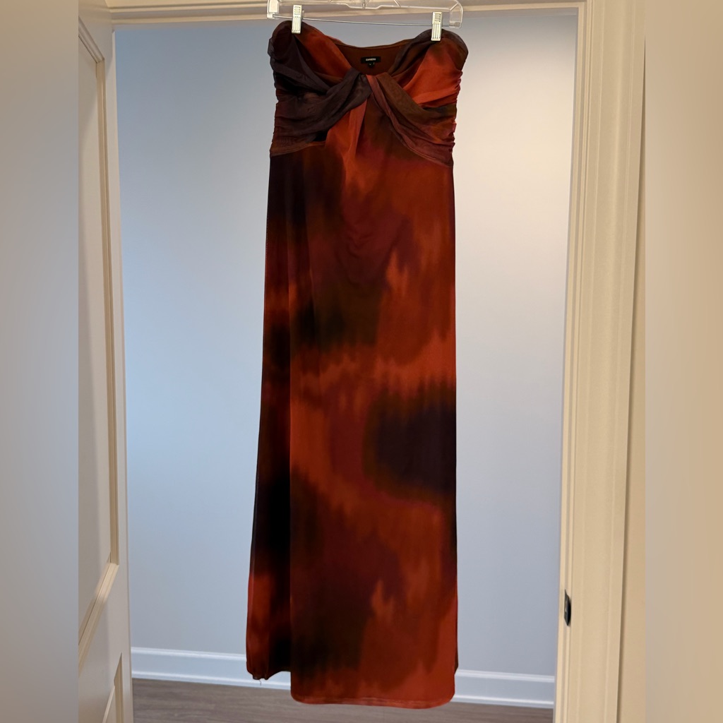 Express Strapless Tie-Dye Maxi Dress